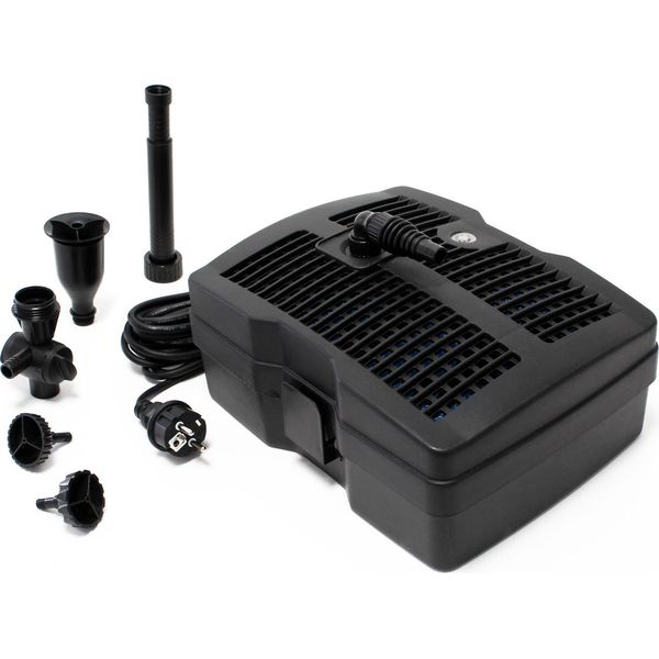 Sunsun CUF-2500 Filtro 3In1 Con 3 Attacchi Per Fontana 1000L/H 28W, Chiarificatore Uvc 9W E 3 Stadi Di Filtraggio Incluso Materiale Filtrante, Pompa Per Laghetto A Fontana-image
