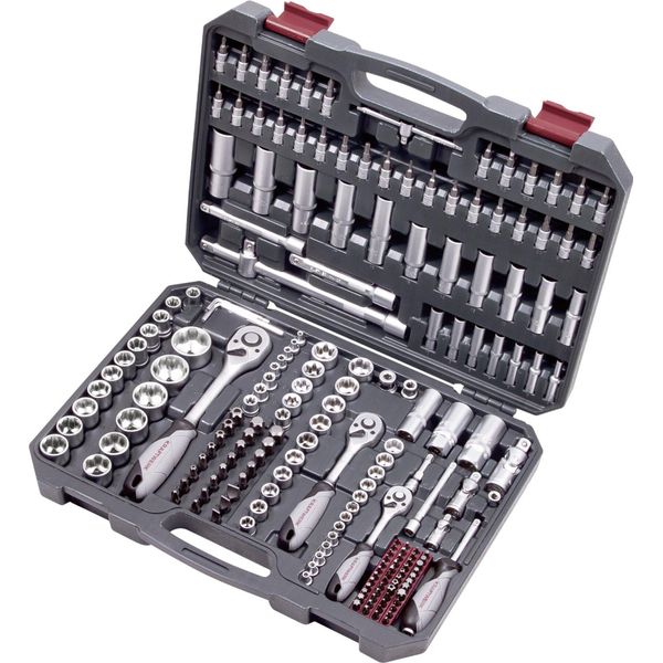 Kraftwerk Kra 204.104.800 Set Di Chiavi A Bussola, Linea Base, 1/4"+3/8""+1/2"", 200 Pezzi."-image