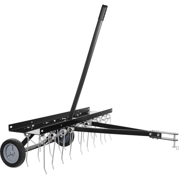 Arieggiatore Wiltec Da 100 Cm Per Tosaerba, Arieggiatore Con Molle In Acciaio Per Trattorini, Arieggiatore Per Arieggiare Il Prato E Come Rimuovi Muschio-image