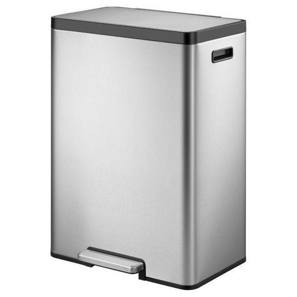 Eko - Ecocasa 2 Pattumiera A Pedale Per Il Riciclo 20+20 Litri - Acciaio Inox Polipropilene - Acciaio Inox Opaco-image