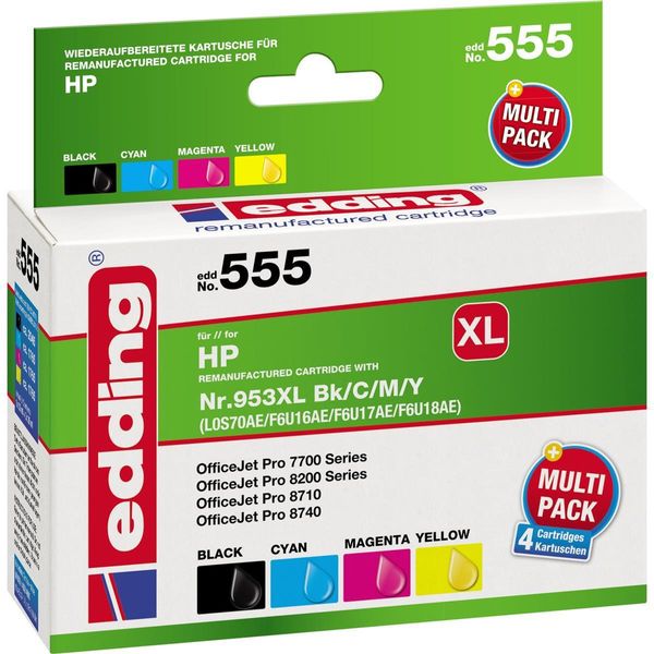 Edding EDD-555 Cartucce D'inchiostro Multipack Nero Ciano Magenta Giallo-image