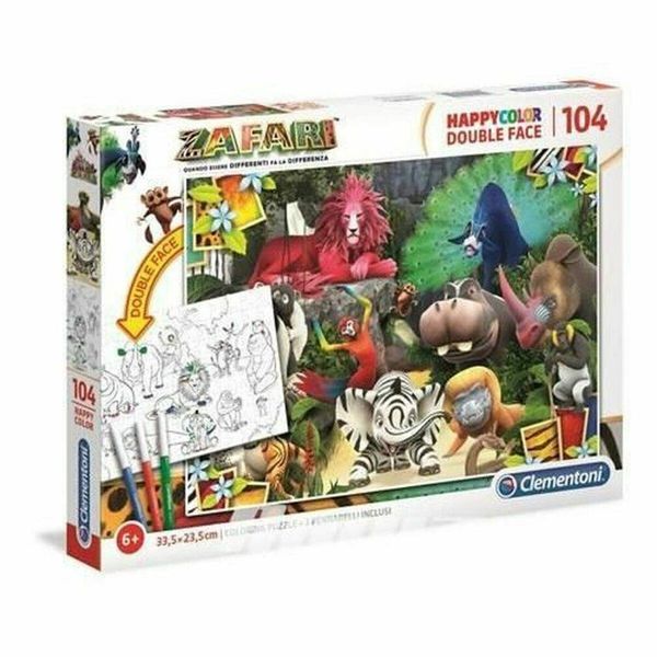 Clementoni Puzzle Reversibile Zafari: Nella Giungla 104 Pezzi-image