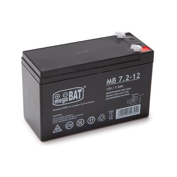 Mpl Megabat Mb 7.2-12 Batteria Ups Al Piombo Vrla Agm Senza Manutenzione 12 V 7,2 Ah Nero-image