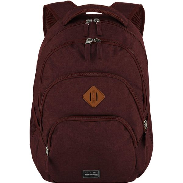 Travelite Zaino Per Il Tempo Libero Zaino Con Scomparto Per Laptop Basic Melange Backpack 22L Bordeaux Rosso-image