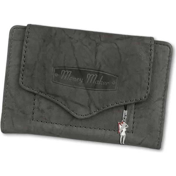 Money Maker Portafoglio Da Donna In Vera Pelle Con Protezione Rfid Grigio 13X9,5X4 OPJ700K-image