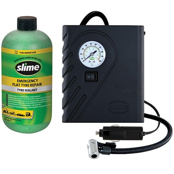 Kit Di Riparazione/Incollaggio Pneumatici Slime Usa Con Compressore-image