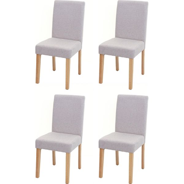 Set Di 4 Sedie Per Sala Da Pranzo Sedia Da Cucina Littau ~ Tessuto, Crema-Beige, Gambe Chiare-image
