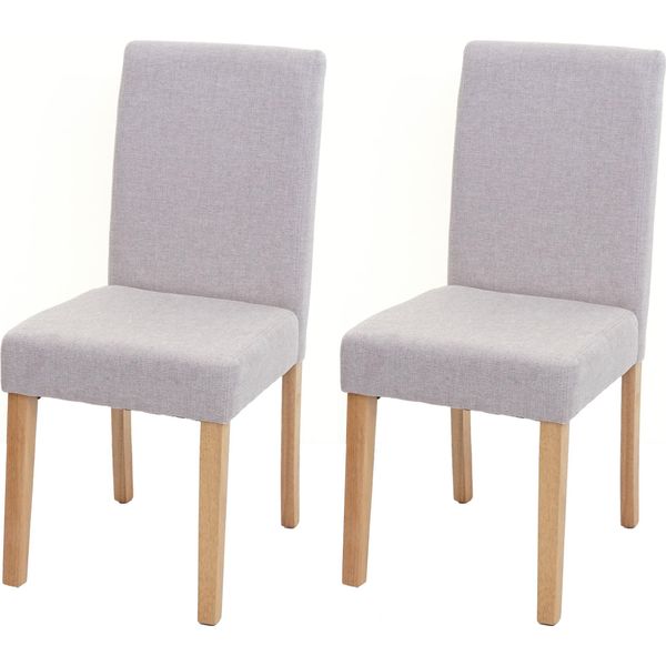 Set Di 2 Sedie Per Sala Da Pranzo Sedia Da Cucina Littau ~ Tessuto, Crema-Beige, Gambe Chiare-image