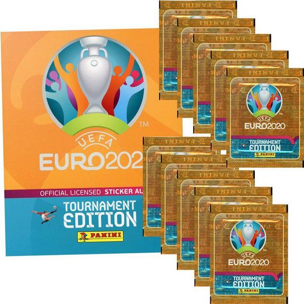 Panini Euro 2020 Torneo 2021 - Figurine Da Collezione - 1 Album + 10 Bustine-image