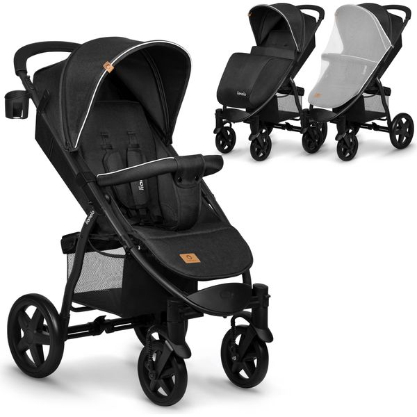 Lionelo Annet Plus Passeggino Con Posizione Reclinabile Pieghevole Nero-image