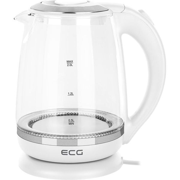 Ecg Rk 2020 White Glass | Bollitore | Bianco | Volume 2 L Retroilluminazione Blu |1850 - 2200 W |-image