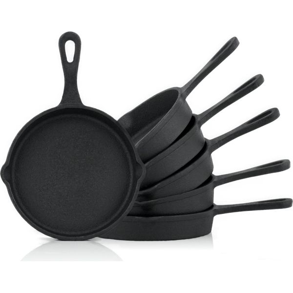Teglie Per Grigliare In Ghisa Bbq-Toro (Set Di 6) | Ø 12,5 Cm | Già Cotte Al Forno-image