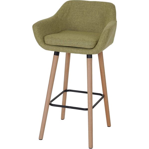 Sgabello Da Bar Malmö T381, Sgabello Da Banco Certificato Mvg ~ Tessuto, Verde Chiaro-image