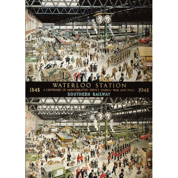 Gibsons Puzzle Stazione Di Waterloo Nel 1848 E Nel 1948, 1000 Pezzi-image