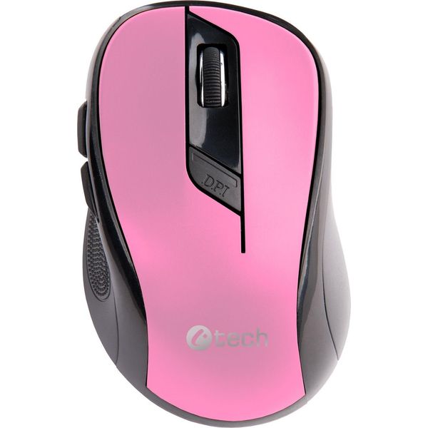 Mouse C-TECH WLM-02P, Nero E Rosa, Senza Fili, 1600DPI, 6 Pulsanti, Nano-Ricevitore Usb-image