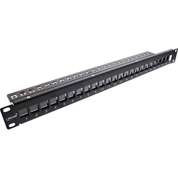 Inline® Patch Panel 19" 1U Cat.6A 24-Porte, Per Snap-In Keystone, Nero"-image
