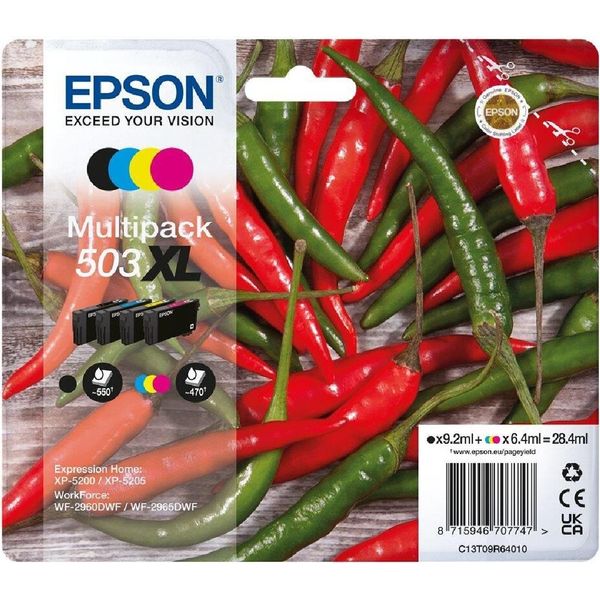 Epson 503XL Cartuccia D'inchiostro 4 Pz Originale Resa Elevata (Xl) Nero, Ciano, Magenta, Giallo-image