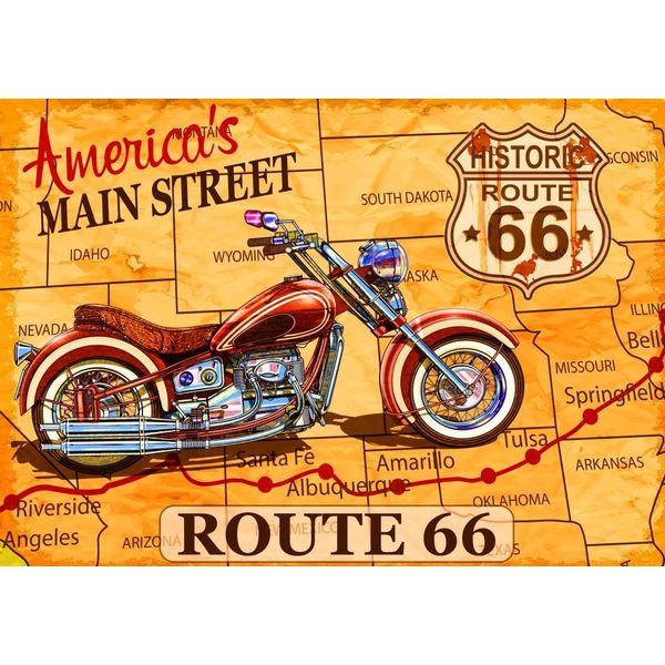 Puzzle Bluebird Route 66 - 1000 Pezzi Colorati-image