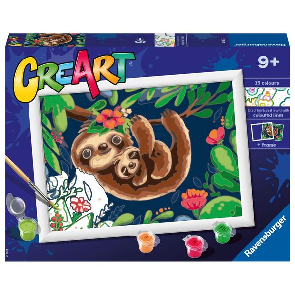 Ravensburger Creart Pittura Con I Numeri: Simpatici Bradipi 24X18Cm-image