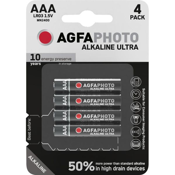 Agfa Photo 110-821856 Agfaphoto Batterie Alkaline Ultra -AAA LR03 Micro 4St.-image