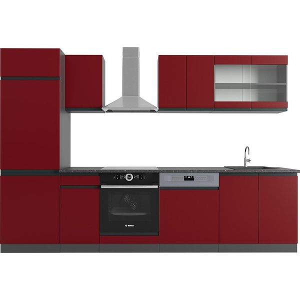 Vicco Cucina Componibile R-Line, 300 Cm , Pt Antracite, Rosso/Antracite-image