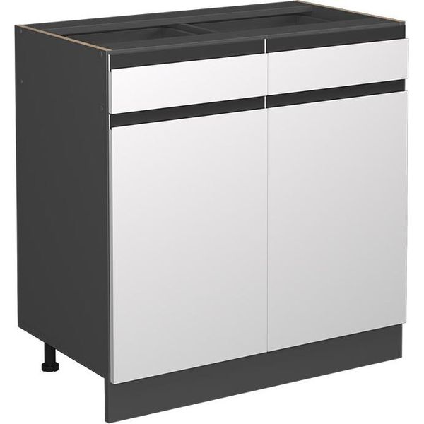 Vicco Mobiletto Base Per Cucina R-Line, 80 Cm Forma A J, Senza Piano Di Lavoro, Bianco/Antracite-image