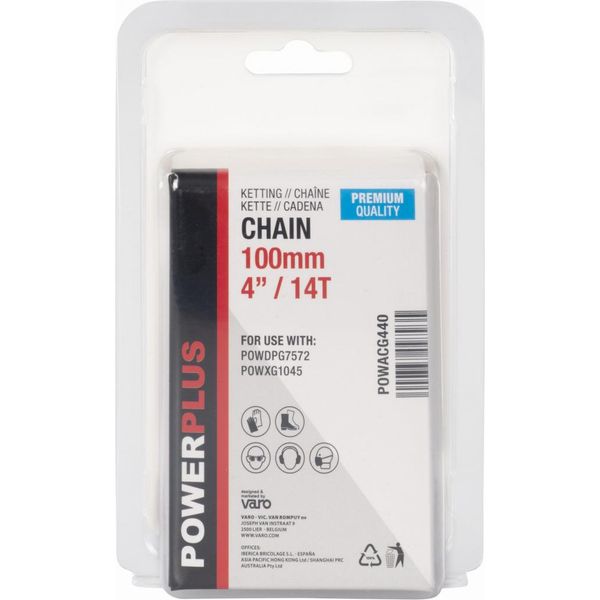 Powerplus 4'' 100 Mm 28T-Premium Catena Per Motosega Trasparente Trasparente Taglia Unica-image