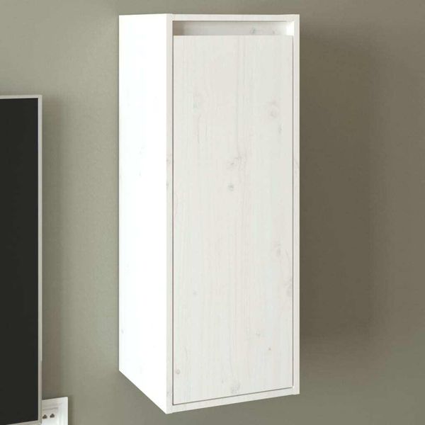 Maison Exclusive - Armadio A Muro Bianco 30X30X80 Cm In Legno Massello Di Pino-image