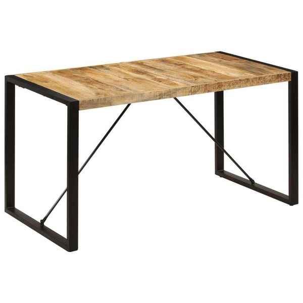 The Living Store Tavolo Da Pranzo 140 X 70 X 75 Cm Legno Massiccio Di Mango-image
