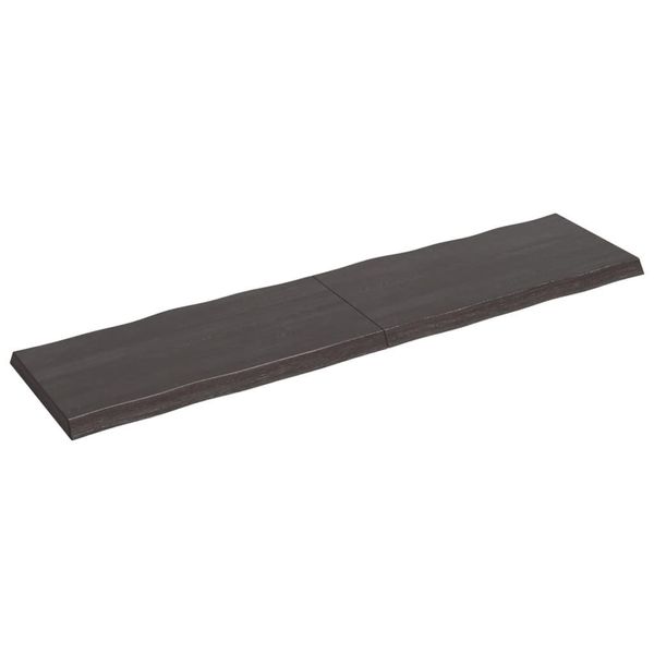 Piano Del Tavolo 200X50X(2-6) Cm In Legno Massiccio Trattato Bordo Albero-image
