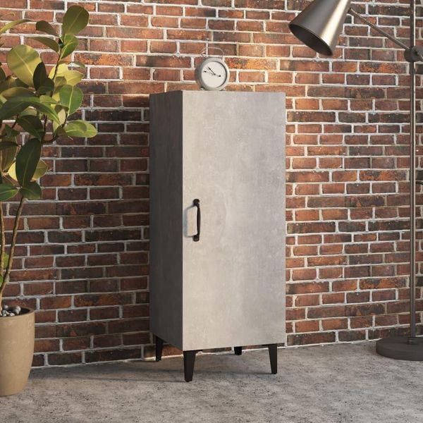 The Living Store Credenza Cemento Grigio 34,5X34X90 Cm Materiale A Base Di Legno-image