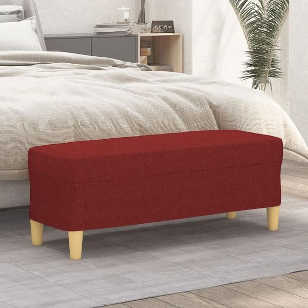 Panca The Living Store In Tessuto Rosso Vino 100X35X41 Cm-image
