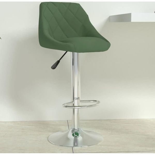 The Living Store Sgabello Da Bar In Velluto Verde Scuro-image