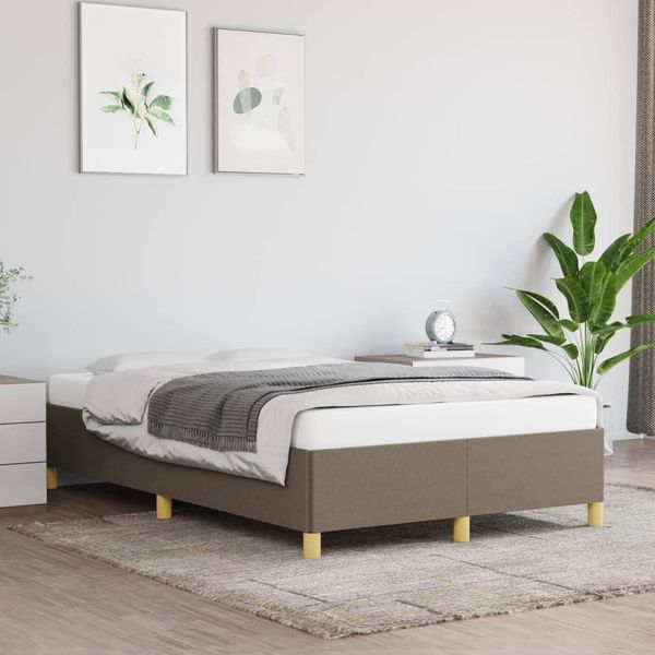 The Living Store Struttura Letto Taupe 120X200 Cm In Tessuto-image