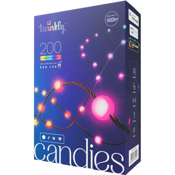 Twinkly Candies 200 Diod Led Rgb W KształCie Pereł, Zielony PrzewóD, Usb-C|Twinkly-image