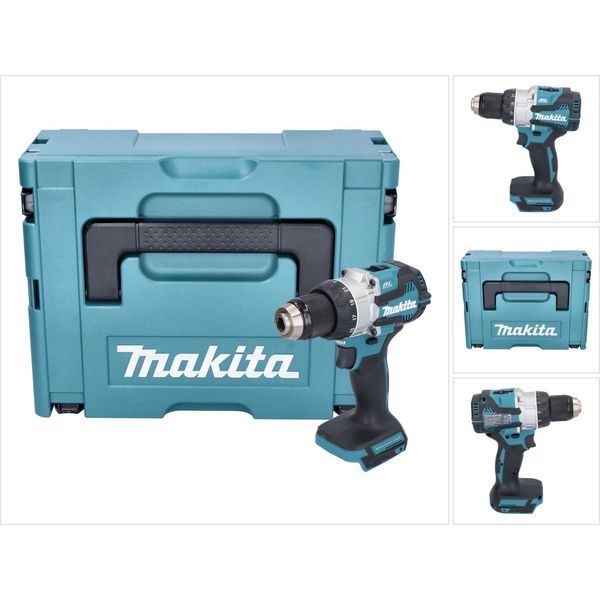 Trapano A Percussione A Batteria Makita Dhp 489 Zj 18 V 73 Nm Brushless + Makpac - Senza Batteria, Senza Caricabatterie-image