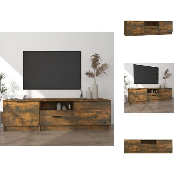 Mobile Tv Vidaxl Rovere Fumé 140X35X40 Cm Materiale A Base Di Legno - Mobili Tv-image