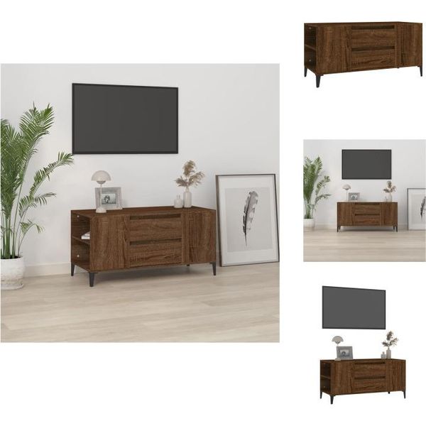 Vidaxl Mobile Tv Marrone Effetto Rovere 102X44,5X50 Cm Materiale Legno - Mobili Tv-image