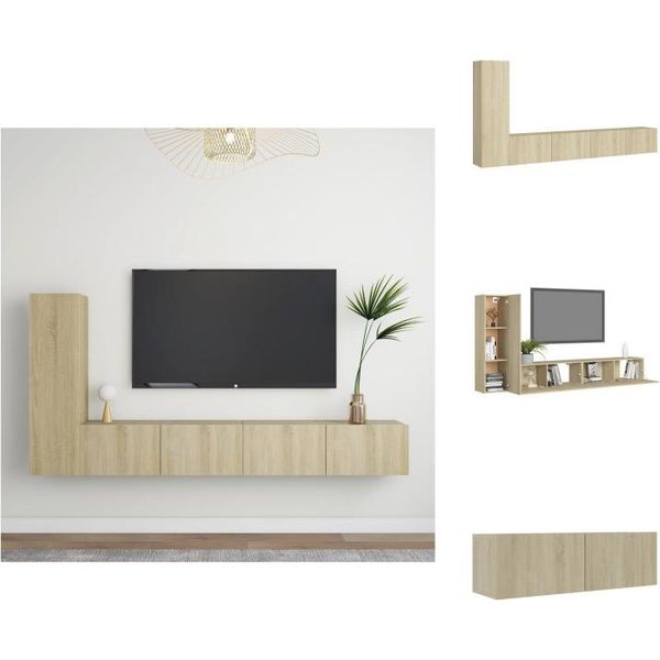 Vidaxl Set Di Mobili Tv A 3 Pezzi In Legno Di Quercia Sonoma - Mobili Tv-image
