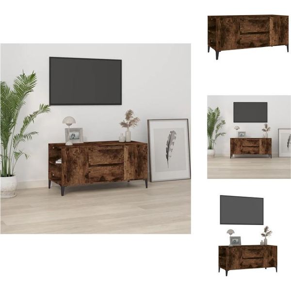 Mobile Tv Vidaxl Rovere Fumé 102X44,5X50 Cm Materiale A Base Di Legno - Mobili Tv-image