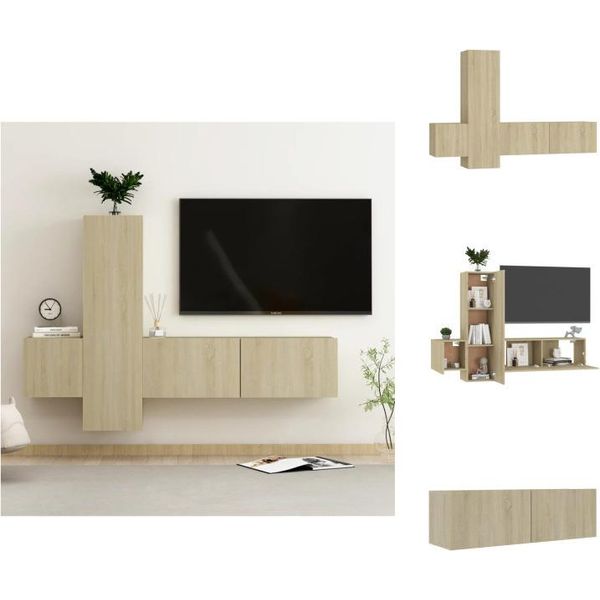 Vidaxl Set Di Mobili Tv A 3 Pezzi In Legno Di Quercia Sonoma - Mobili Tv-image