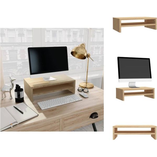 Vidaxl Supporto Per Monitor Rovere Sonoma 42X24X13 Cm Materiale A Base Di Legno - Mobili Tv-image