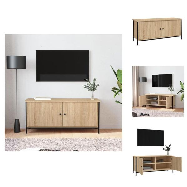 Vidaxl Mobile Tv Con Ante In Rovere Sonoma 102X35X45 Cm In Legno - Mobili Tv-image