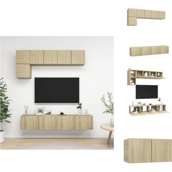 Vidaxl Set Di Mobili Tv 5 Pezzi In Legno Di Quercia Sonoma - Mobili Tv-image