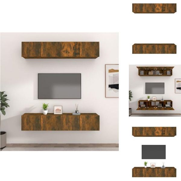 Vidaxl Mobili Tv 4 Pezzi Rovere Sonoma 80X30X30 Cm Materiale A Base Di Legno - Mobili Tv-image