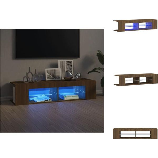Mobile Tv Vidaxl Con Luci Led Look Rovere Marrone 135X39X30 Cm - Mobili Tv-image