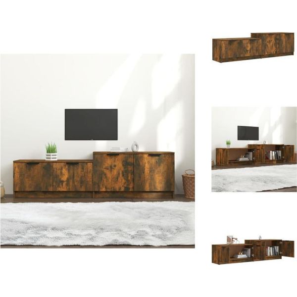 Mobile Tv Vidaxl Rovere Fumé 158,5X36X45 Cm Materiale A Base Di Legno - Mobili Tv-image
