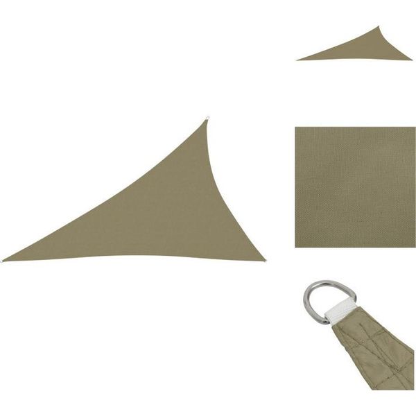 Vidaxl Tenda Da Sole In Tessuto Oxford Triangolare 3X4X5 M Beige - Ombrelloni E Tende Da Sole-image