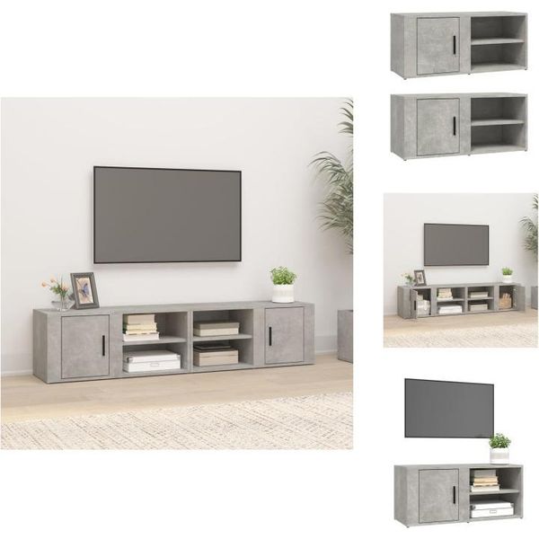 Vidaxl Mobili Tv 2 Pz. Grigio Cemento 80X31,5X36 Cm Materiale A Base Di Legno - Mobili Tv-image