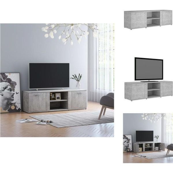 Vidaxl Mobile Tv Grigio Cemento 120X34X37 Cm Materiale A Base Di Legno - Mobili Tv-image